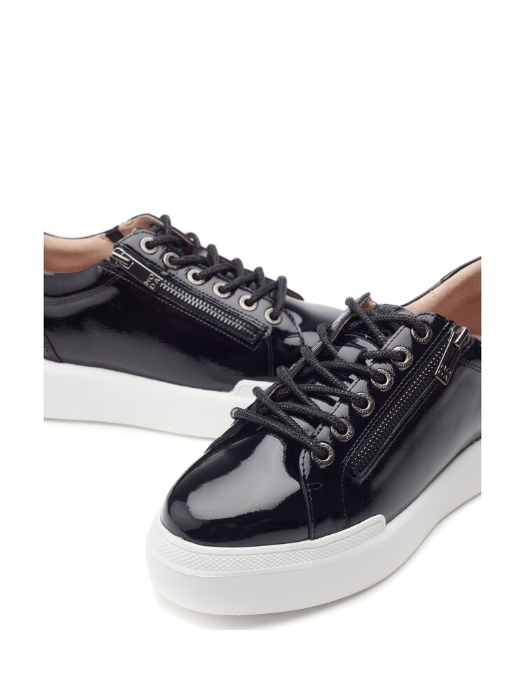 Moda in Pelle Banquette Glitz Detail Lace up Chunky Leather Trainers - Image 4 of 4