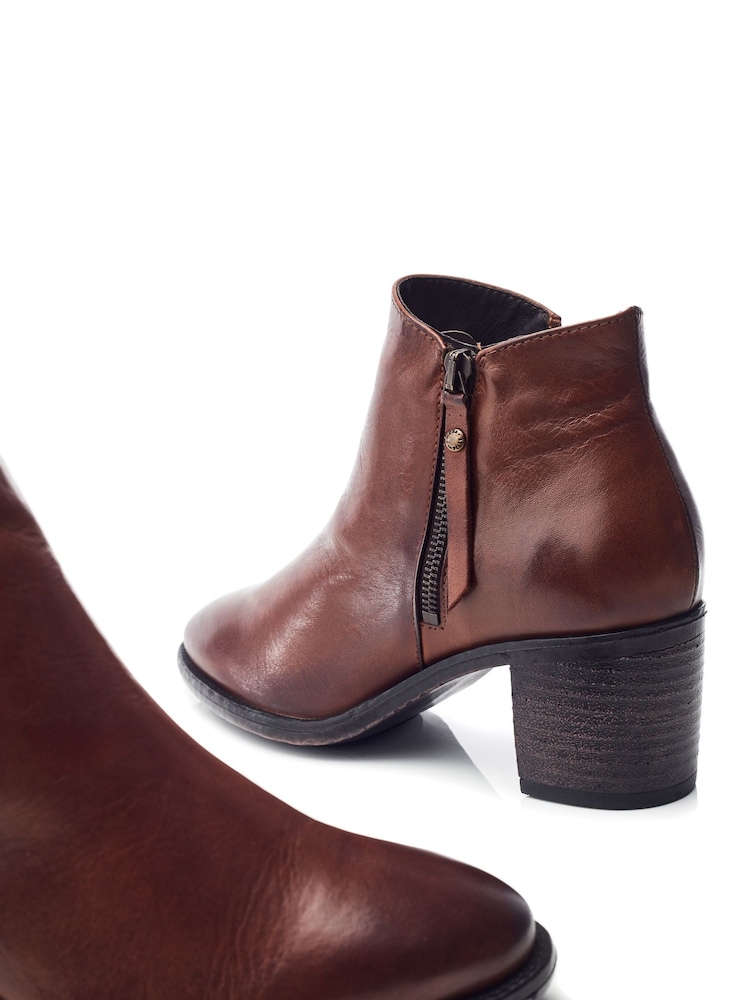 rjava - Moda in Pelle Orpie Block čevlji z visoko peto Leather Ankle gležnjarji - Slika 4 iz 4 rjava - Moda in Pelle Orpie Block čevlji z visoko peto Leather Ankle gležnjarji - Slika 4 iz 4