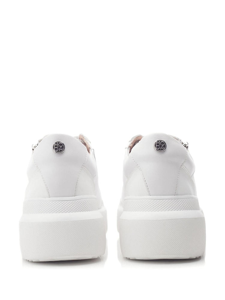 Moda in Pelle Banquette Glitz Detail Lace up Chunky Leather Trainers - Image 2 of 3