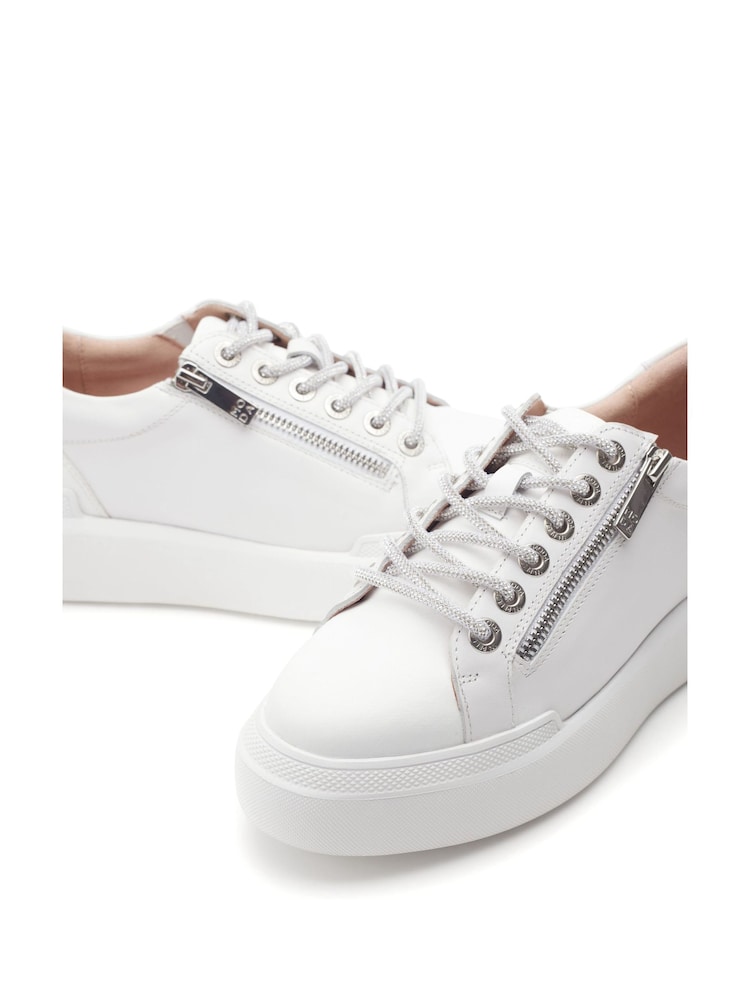Moda in Pelle Banquette Glitz Detail Lace up Chunky Leather Trainers - Image 3 of 3