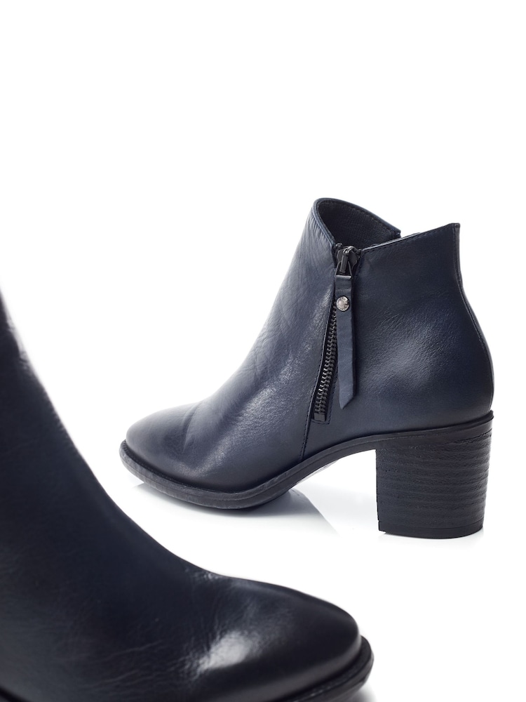 Blau - Moda In Pelle Orpie Blockabsatz-Lederstiefel - Bild 4 von 4 Blau - Moda In Pelle Orpie Blockabsatz-Lederstiefel - Bild 4 von 4
