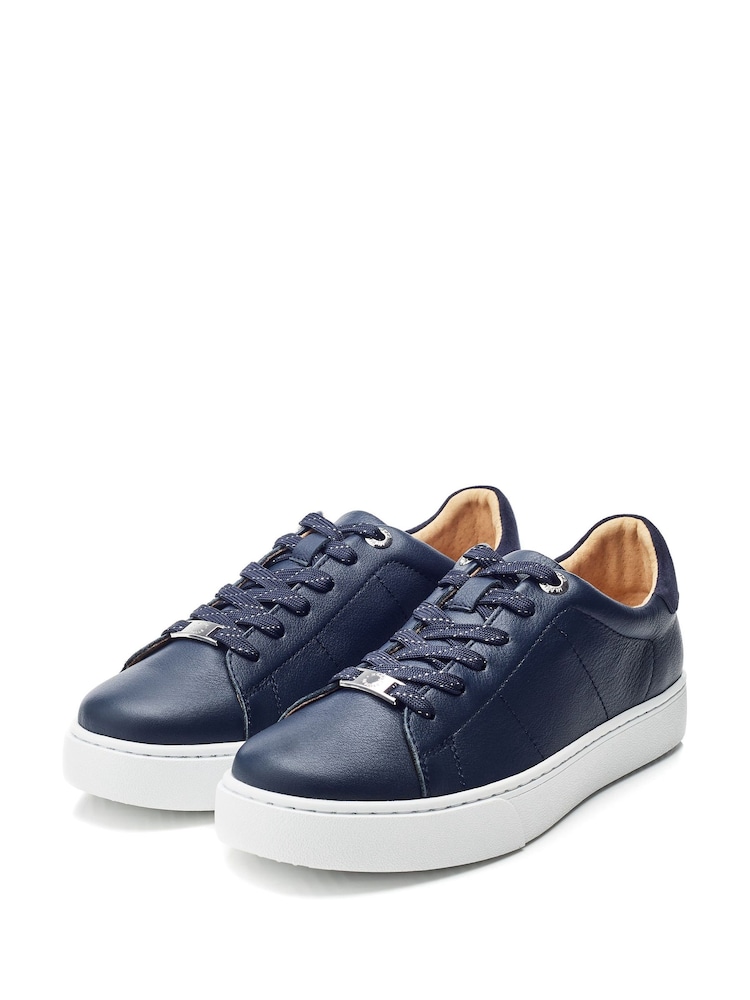 Moda In Pelle Brandie Lace Up Slim Sole Trainers - Image 2 of 4