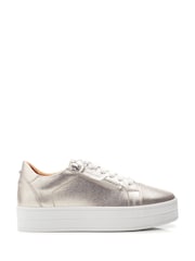 Moda In Pelle Abbiy Chunky Slab Sole Side Zip Lace Up Trainers - Image 1 of 4