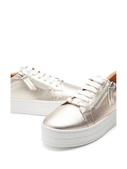 Moda In Pelle Abbiy Chunky Slab Sole Side Zip Lace Up Trainers - Image 4 of 4