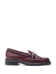 Temno rdeča - Moda in Pelle Estephe Snaffle Trim Almond Toe usnje mokasini - Slika 2 iz 5