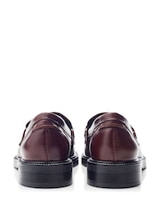Temno rdeča - Moda in Pelle Estephe Snaffle Trim Almond Toe usnje mokasini - Slika 4 iz 5