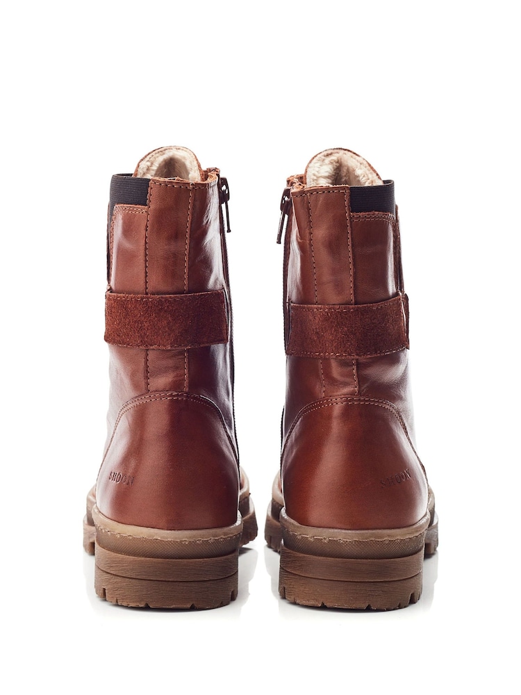 Moda In Pelle Odcombe Elastic Top Lace Up Biker Boots - Image 3 of 3