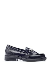 črna - Moda in Pelle Estephe Snaffle Trim Almond Toe usnje mokasini - Slika 2 iz 5