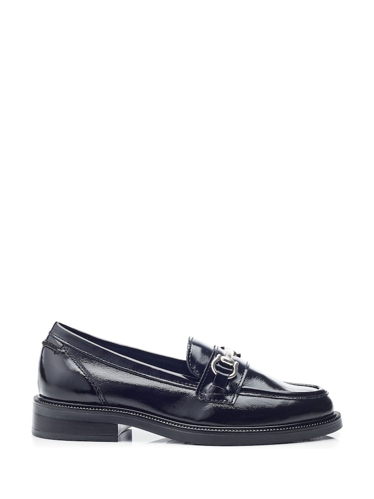 črna - Moda in Pelle Estephe Snaffle Trim Almond Toe usnje mokasini - Slika 2 iz 5