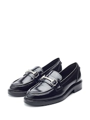 črna - Moda in Pelle Estephe Snaffle Trim Almond Toe usnje mokasini - Slika 3 iz 5