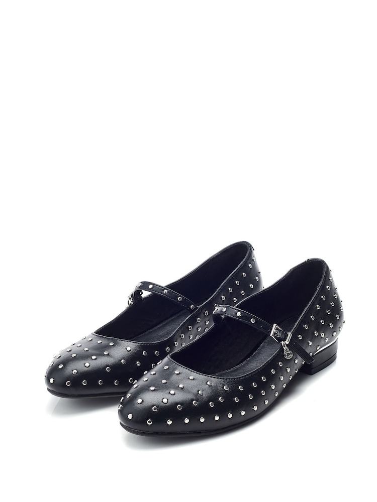 Moda in Pelle Eugeniee Studded Almond Toe Maryjane Black Shoes - Slika 2 iz 4 Moda in Pelle Eugeniee Studded Almond Toe Maryjane Black Shoes - Slika 2 iz 4