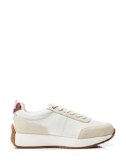 Blanco - Moda in Pelle Athenea Lace up Runner Leather Trainers - Imagen 1 de 4