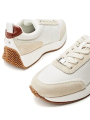 Blanco - Moda in Pelle Athenea Lace up Runner Leather Trainers - Imagen 4 de 4