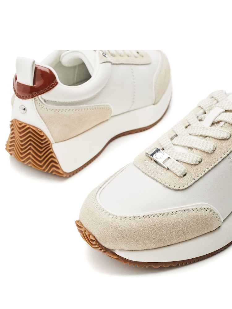 Blanco - Moda in Pelle Athenea Lace up Runner Leather Trainers - Imagen 4 de 4