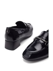 Moda in Pelle Coutance Block Heel Snaffle Trim Leather Loafers - Image 4 of 4