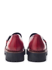 Moda in Pelle Red SH Emberley Mary Jane Leather Shoes With Cleated Sole - Image 3 of 4