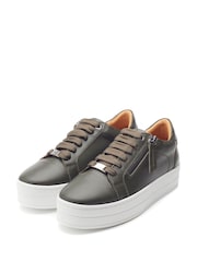 Moda In Pelle Abbiy Chunky Slab Sole Side Zip Lace Up Trainers - Image 2 of 4