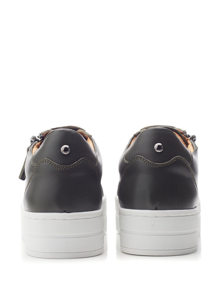 Moda In Pelle Abbiy Chunky Slab Sole Side Zip Lace Up Trainers - Image 3 of 4