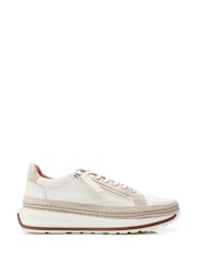 Moda in Pelle SH Dowlish Side Zip Contrast Panel Leather White Trainers - Image 1 of 4