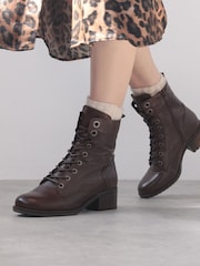 Moda in Pelle BEZZIE LACE UP LEATHER ANKLE BOOT - Image 1 of 5