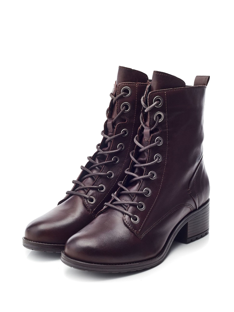 Moda in Pelle BEZZIE LACE UP LEATHER ANKLE BOOT - Image 3 of 5