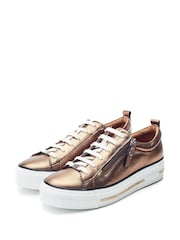 Moda In Pelle FILICIAN CHUNKY LEATHER TRAINER WITH ZIP AND LACE-UP CLOSURE - Image 2 of 4