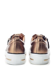 Moda In Pelle FILICIAN CHUNKY LEATHER TRAINER WITH ZIP AND LACE-UP CLOSURE - Image 3 of 4