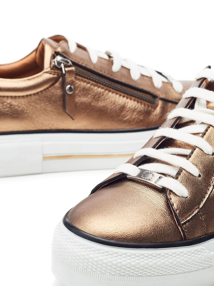 Moda In Pelle FILICIAN CHUNKY LEATHER TRAINER WITH ZIP AND LACE-UP CLOSURE - Image 4 of 4