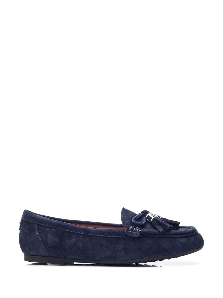 Mornarica - Moda in Pelle Famina Square Toe pentlja Tassel Trim Leather mokasini - Slika 2 iz 5 Mornarica - Moda in Pelle Famina Square Toe pentlja Tassel Trim Leather mokasini - Slika 2 iz 5