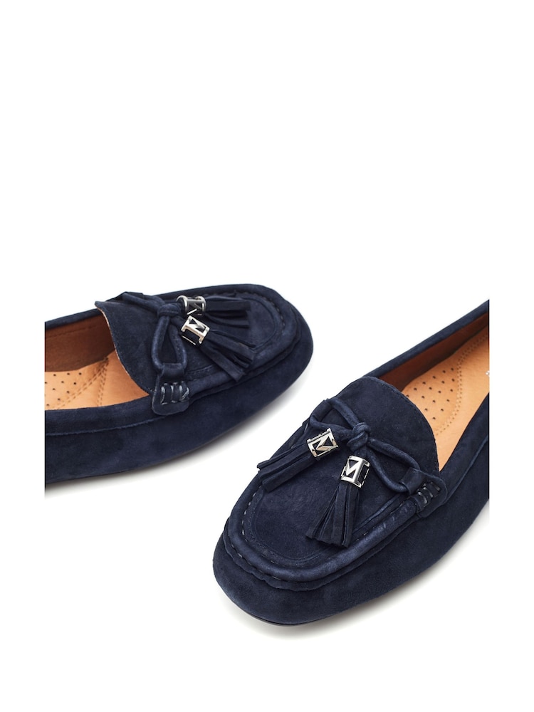 Mornarica - Moda in Pelle Famina Square Toe pentlja Tassel Trim Leather mokasini - Slika 5 iz 5 Mornarica - Moda in Pelle Famina Square Toe pentlja Tassel Trim Leather mokasini - Slika 5 iz 5