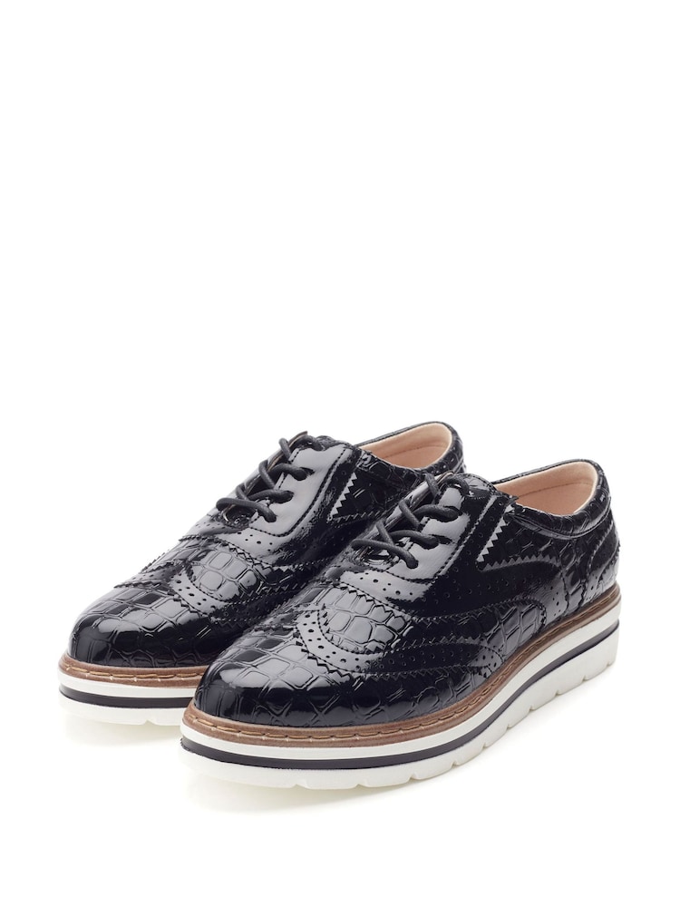 Negru - Moda in Pelle Gennisiss Lace-Up Brogue Detailed Shoes - Image 2 of 4