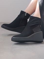 Moda in Pelle Kallie Platform Wedge Ankle Boots With Chain Detail - Image 1 of 5