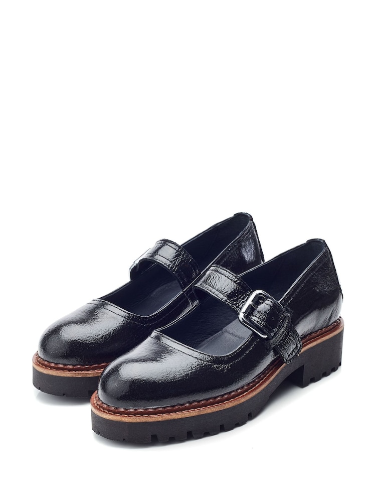 Moda in Pelle Shoon Emberley Mary Jane Leather Black Shoes With Cleated Sole - Image 2 of 4 Moda in Pelle Shoon Emberley Mary Jane Leather Black Shoes With Cleated Sole - Image 2 of 4