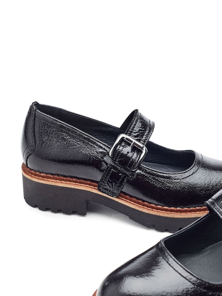 Moda in Pelle Shoon Emberley Mary Jane Leather Black Shoes With Cleated Sole - Image 4 of 4