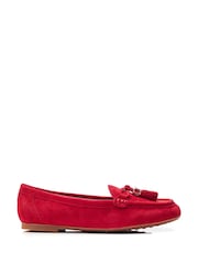 Moda In Pelle Famina Square Toe Bow Tassel Trim Leather Loafers - Image 1 of 4