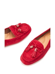 Moda In Pelle Famina Square Toe Bow Tassel Trim Leather Loafers - Image 4 of 4