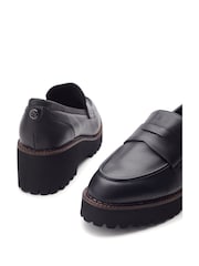 Moda In Pelle Florette Chunky Sole Wedge Leather Loafers - Image 5 of 5