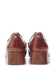 Moda in Pelle Coutance Block Heel Snaffle Trim Leather Loafers - Image 3 of 4