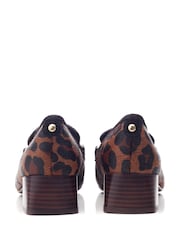 Moda in Pelle Coutance Block Heel Snaffle Trim Leather Loafers - Image 3 of 4