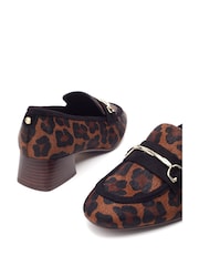 Moda in Pelle Coutance Block Heel Snaffle Trim Leather Loafers - Image 4 of 4