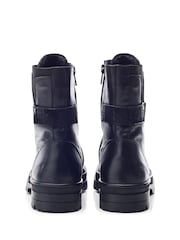 Moda In Pelle Odcombe Elastic Top Lace Up Biker Boots - Image 3 of 4