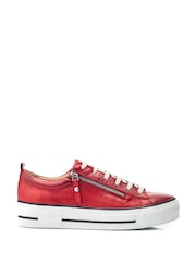 Moda In Pelle FILICIAN CHUNKY LEATHER TRAINER WITH ZIP AND LACE-UP CLOSURE - Image 1 of 4
