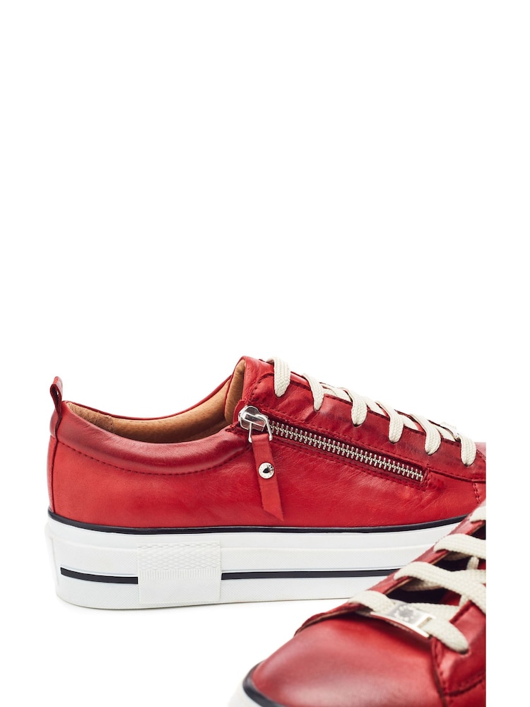Moda In Pelle FILICIAN CHUNKY LEATHER TRAINER WITH ZIP AND LACE-UP CLOSURE - Image 4 of 4