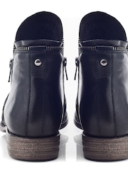 Moda in Pelle Orelie Exposed Zip Rouched Leather Ankle Black Boots - Image 4 of 4