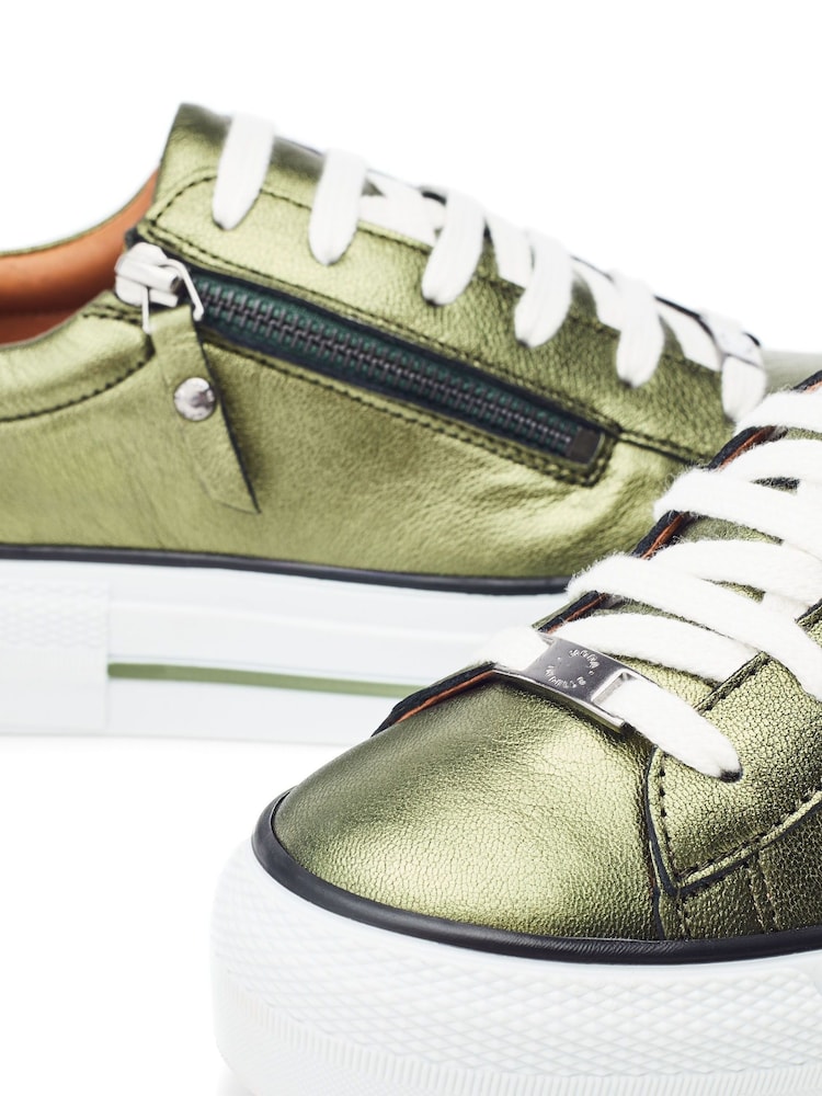 Moda In Pelle FILICIAN CHUNKY LEATHER TRAINER WITH ZIP AND LACE-UP CLOSURE - Image 4 of 4