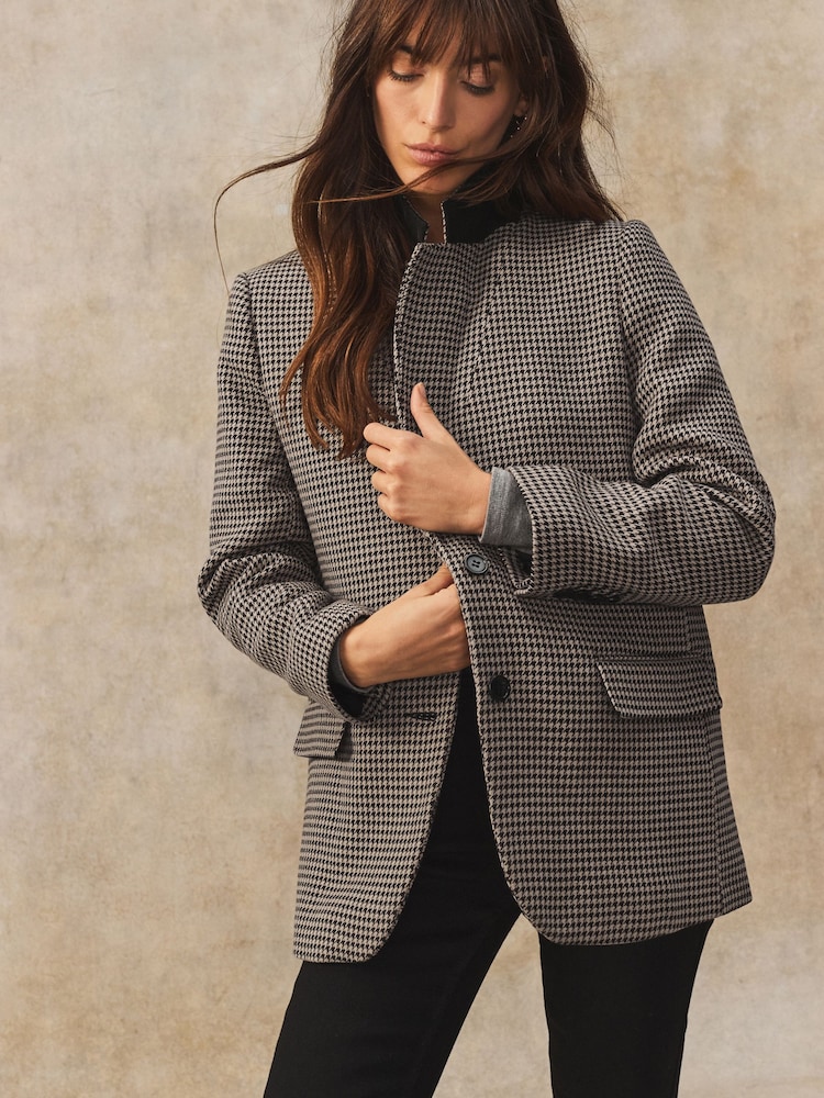 Brown Dogtooth Checked Blazer - Image 3 of 8