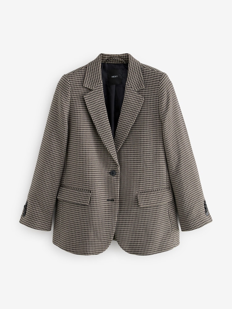 Brown Dogtooth Checked Blazer - Image 6 of 8