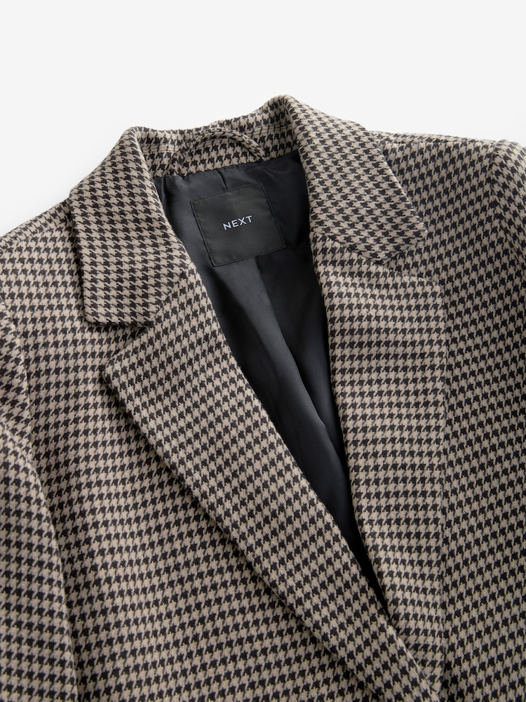 Brown Dogtooth Checked Blazer - Image 7 of 8