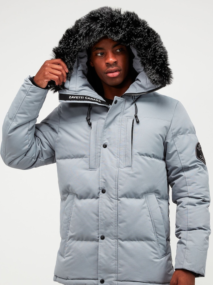 Zavetti Canada Graue Parka Jacke Kaufen Sie Zavetti Canada Mens