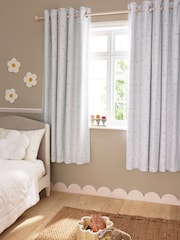 White Ditsy Floral Eyelet Blackout Curtains - Image 1 of 8